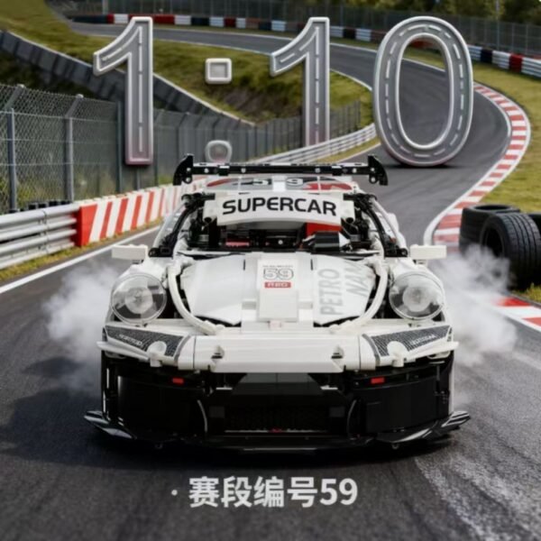 Compatible with Lego Porsche 911 Building Block Sports Car Remote Control Car Racing Assembly Model, a Toy Gift for Boys